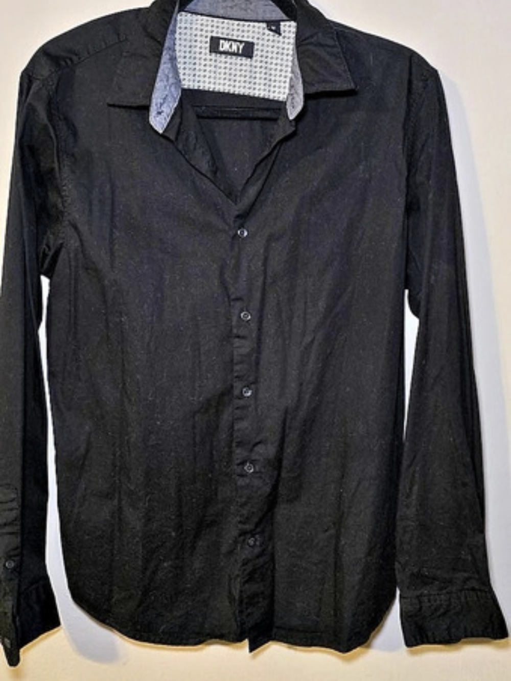 DKNY Black Button Down Shirt Size Medium Like New